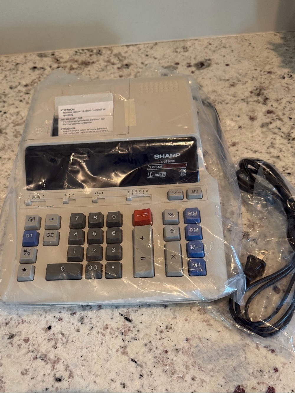 NWOT Sharp EL-2630GII 2-Color Ribbon Printing Calculator Adding Machine 12-Digit - Picture 2 of 13